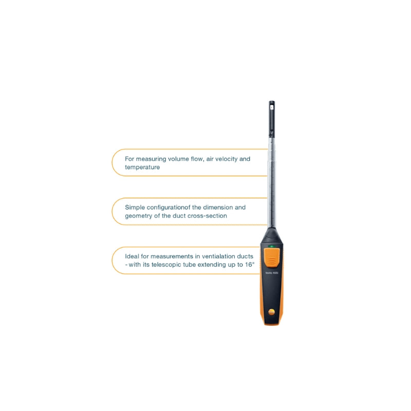 Testo 405i – Thermal Anemometer with Smartphone Operation