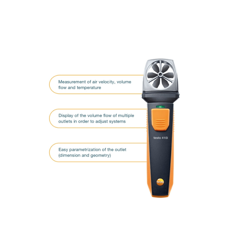 Testo 410i – Vane Anemometer with Smartphone Operation