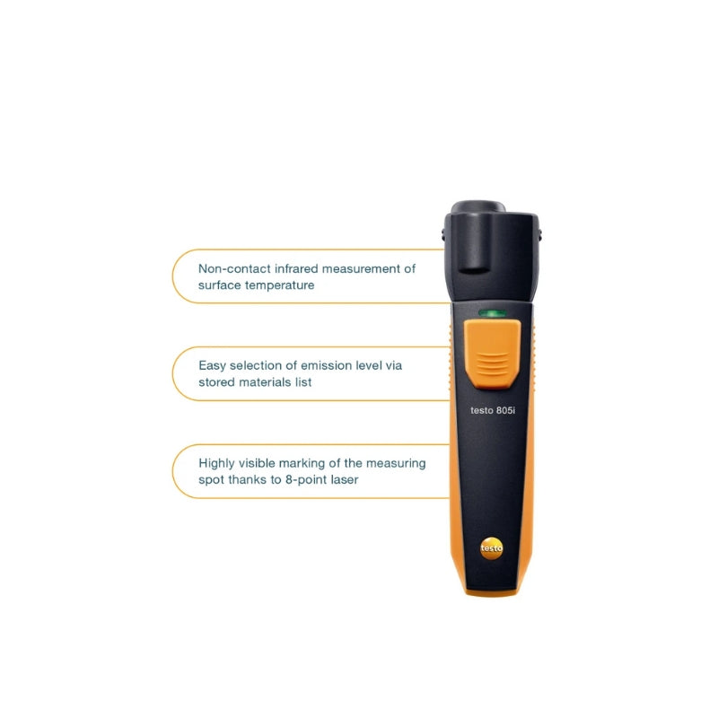 Testo 805i – Infrared Thermometer with Smartphone Operation