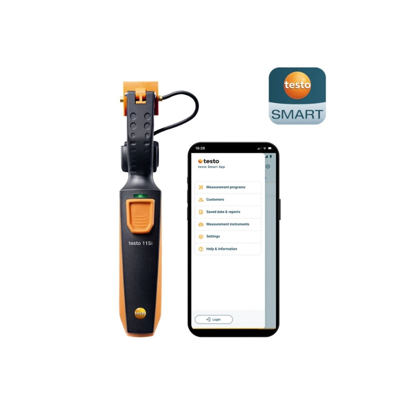 Testo 115i – Clamp Thermometer with Smartphone Operation