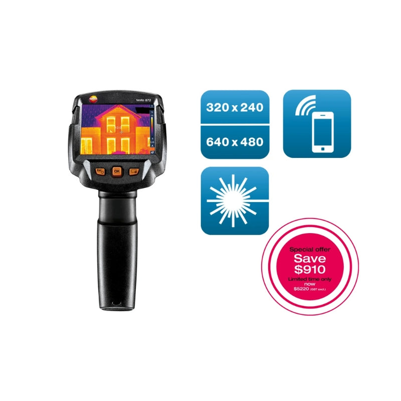 Testo 872 – Thermal Imager (320 × 240 pixels, App, Laser)