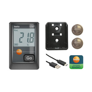 Testo 174 T – Mini Temperature Data Logger with USB-C and PC Software (Black)