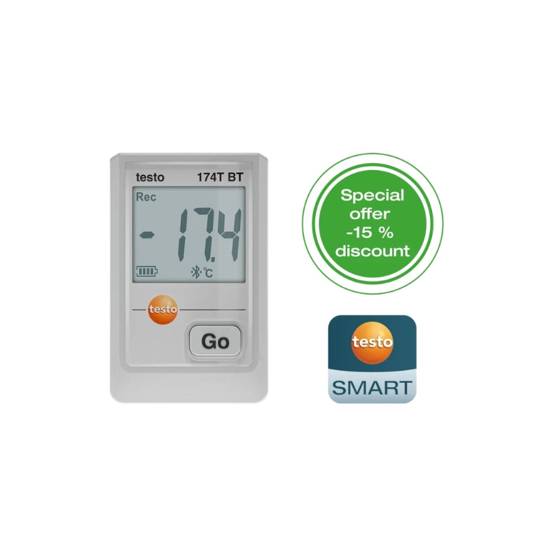Testo 174 T BT – Mini Temperature Data Logger with Bluetooth® and App Connection