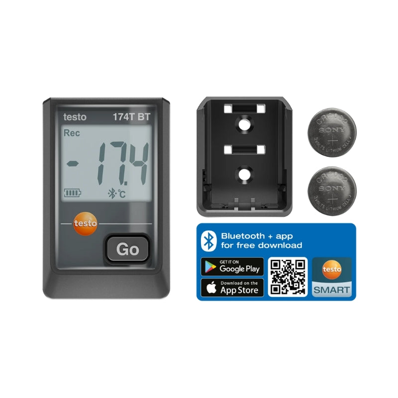 Testo 174 T BT – Mini Temperature Data Logger with Bluetooth® and App Connection (Black)