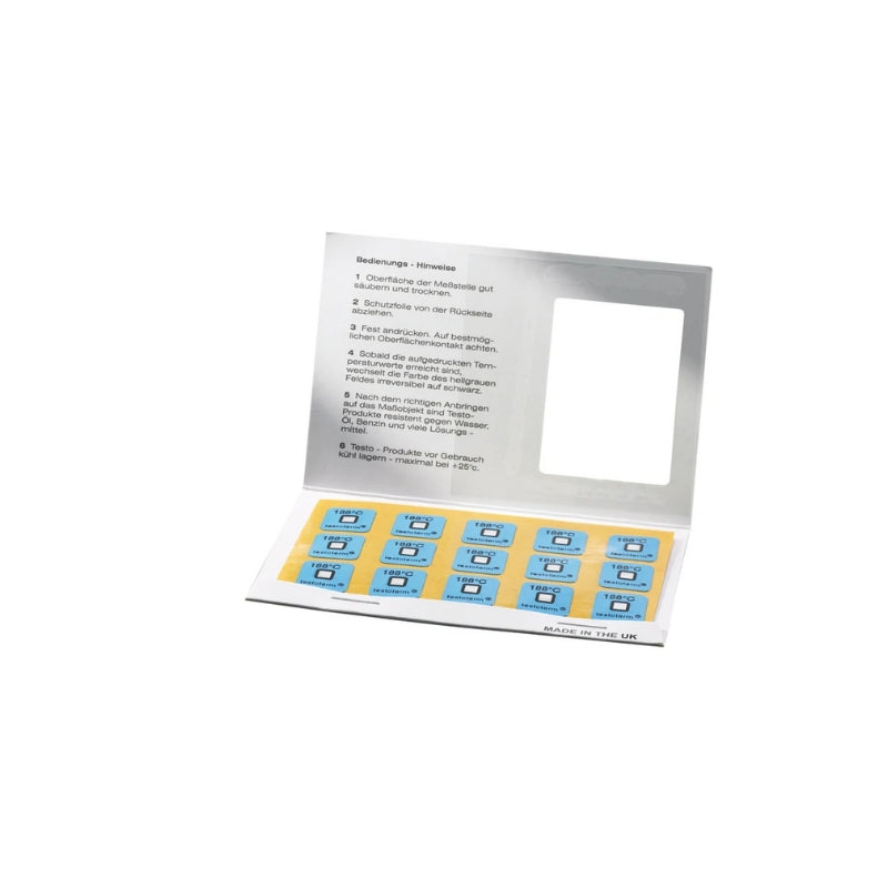 Testoterm Temperature Measuring Points +121 °C – Self-Adhesive Heat Indicators 0646 1121