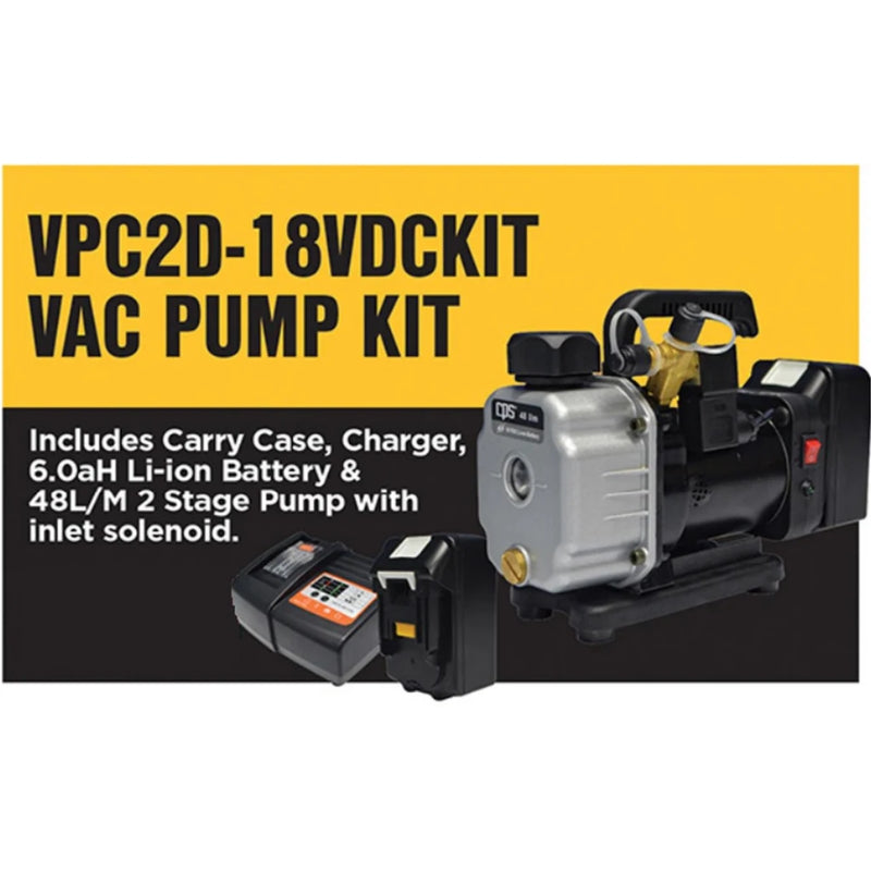 CPS BlackMax® 2-Stage Cordless Vacuum Pump Kit 48 L/M VPC2D-18VDCKIT
