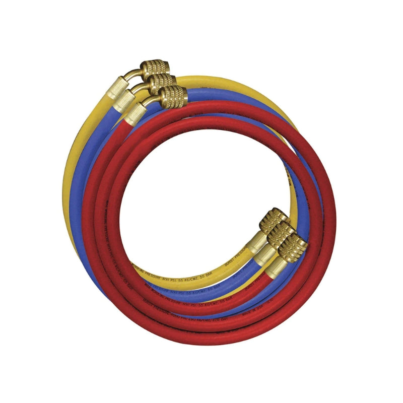 Mastercool 90cm R410a Hose Set of 3 with 2 x 1/4&quot; to 5/16&quot; and 1 x 1/4&quot; SAE 49336-JT