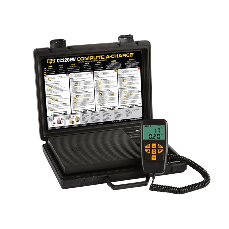 CPS Compute-a-Charge Refrigerant Scale 100kg Semi-Programmable with Bluetooth CC220EW