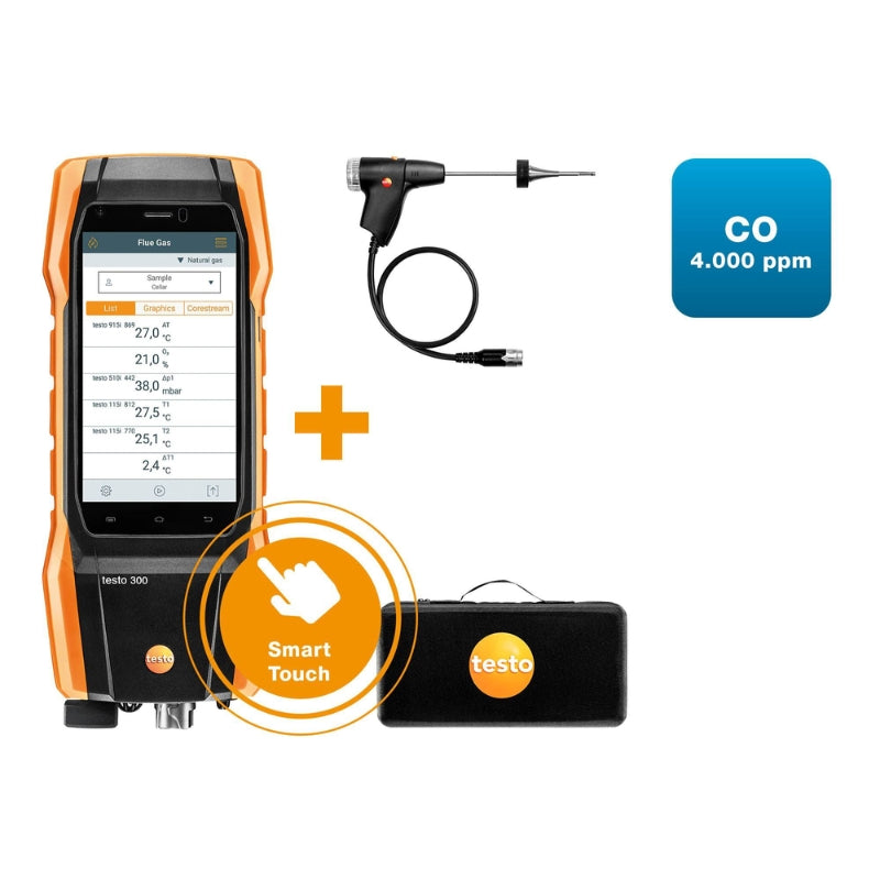 testo 300 Intermediate Kit Flue gas analyzer (O2, CO up to 4,000 ppm)