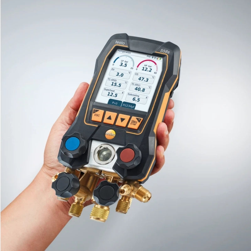 testo 558s Smart Vacuum Kit Digital manifold with wireless temperature and vacuum probes