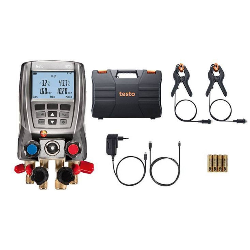 testo 570-2 kit digital refrigeration gauge with data logging